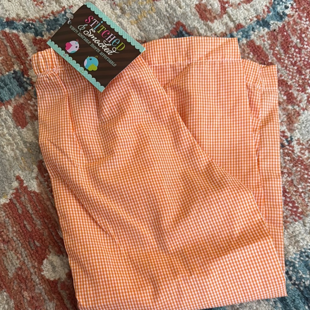Casual Orange Checkered Bottoms